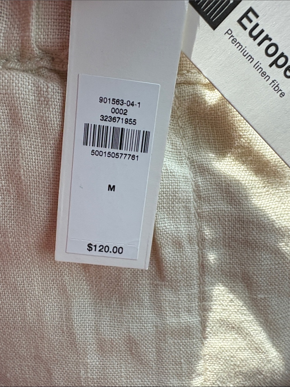 NWT Banana Republic Mid Rise Relaxed Painter Pull On Linen Cream Pant Sz M - Picture 5 of 7